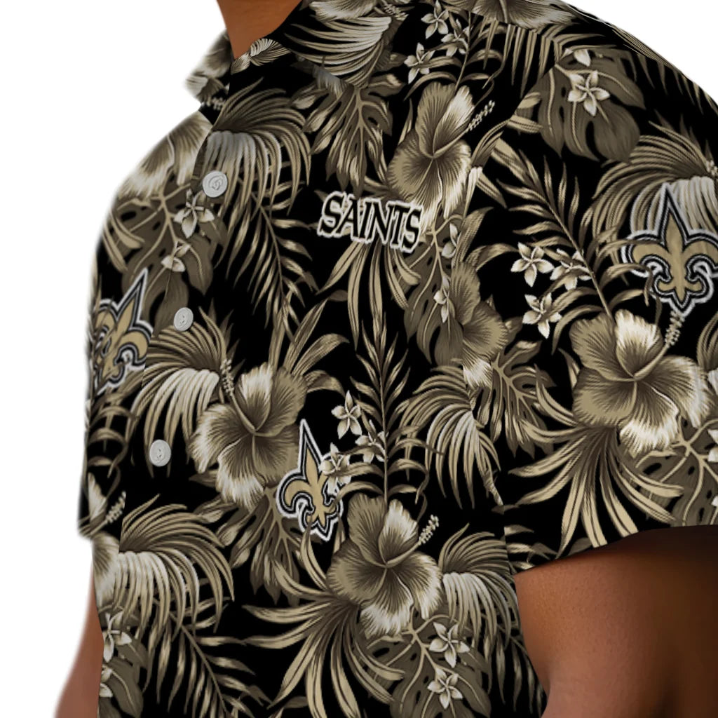 New Orleans Saints Hawaiian Shirt - Hibiscus Exotic | Moonbestprint