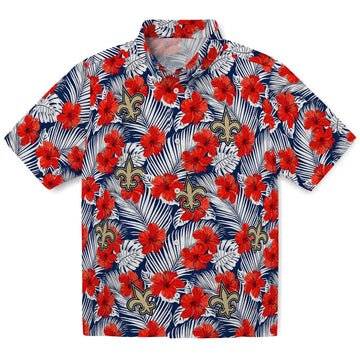 New Orleans Saints Hawaiian Shirt - Hibiscus Fiesta | Moonbestprint