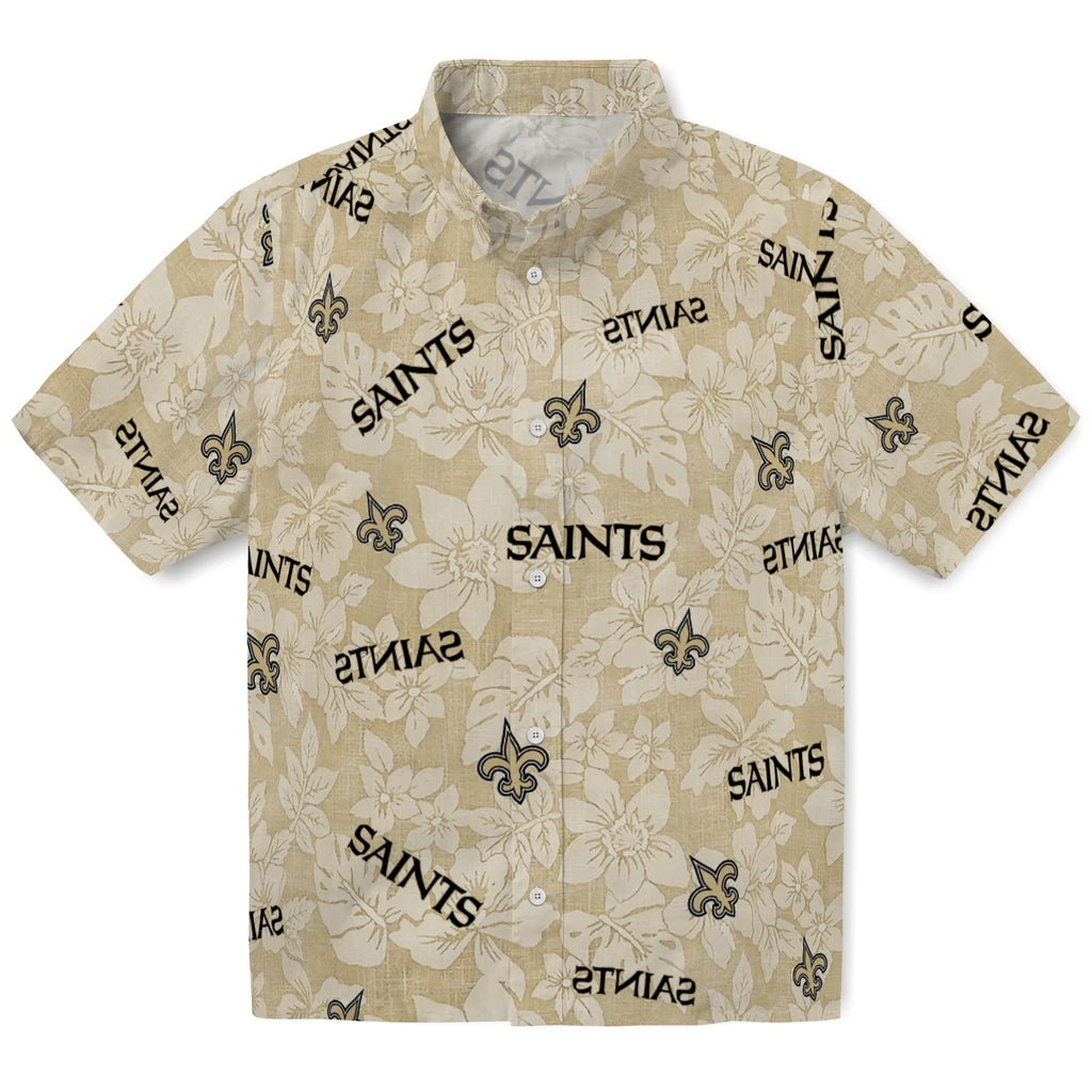 New Orleans Saints Hawaiian Shirt - Hibiscus Oasis | Moonbestprint