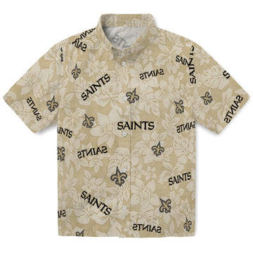 New Orleans Saints Hawaiian Shirt - Hibiscus Oasis | Moonbestprint