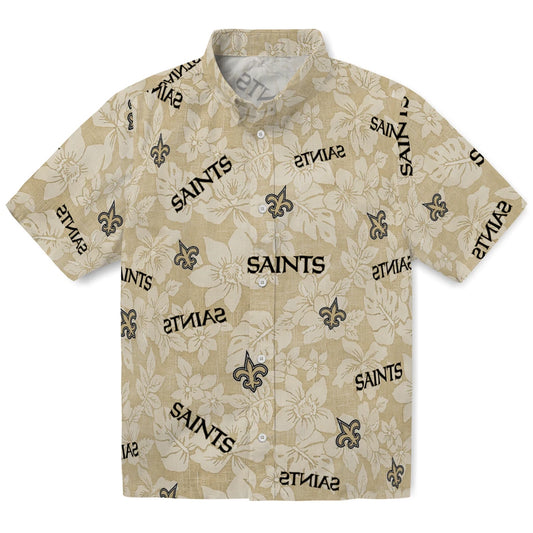 New Orleans Saints Hawaiian Shirt - Hibiscus Oasis | Moonbestprint