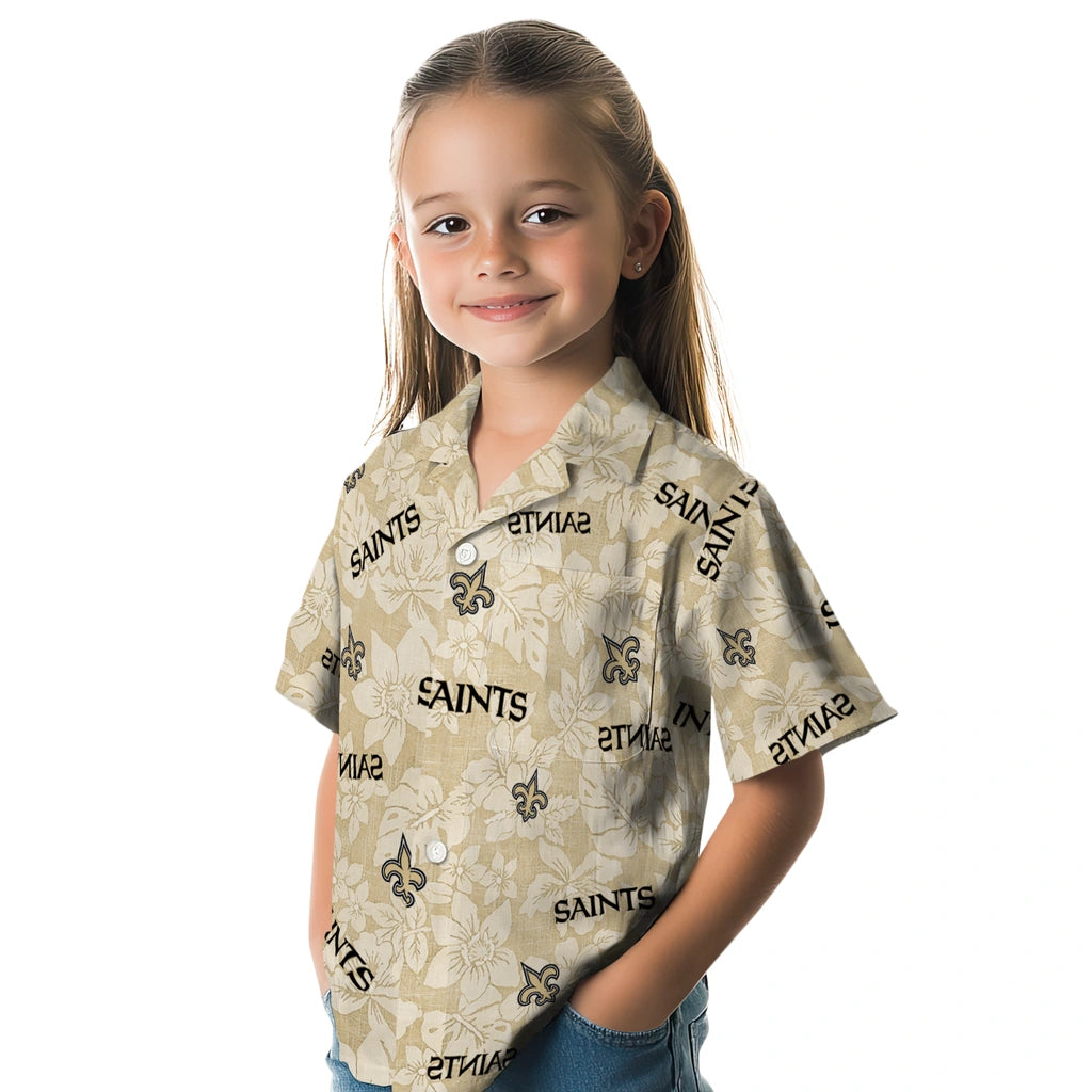 New Orleans Saints Hawaiian Shirt - Hibiscus Oasis | Moonbestprint