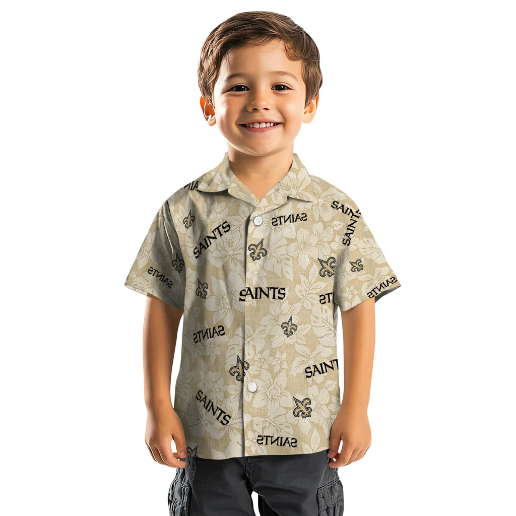 New Orleans Saints Hawaiian Shirt - Hibiscus Oasis | Moonbestprint