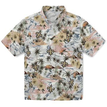 New Orleans Saints Hawaiian Shirt - Hibiscus Seaside | Moonbestprint