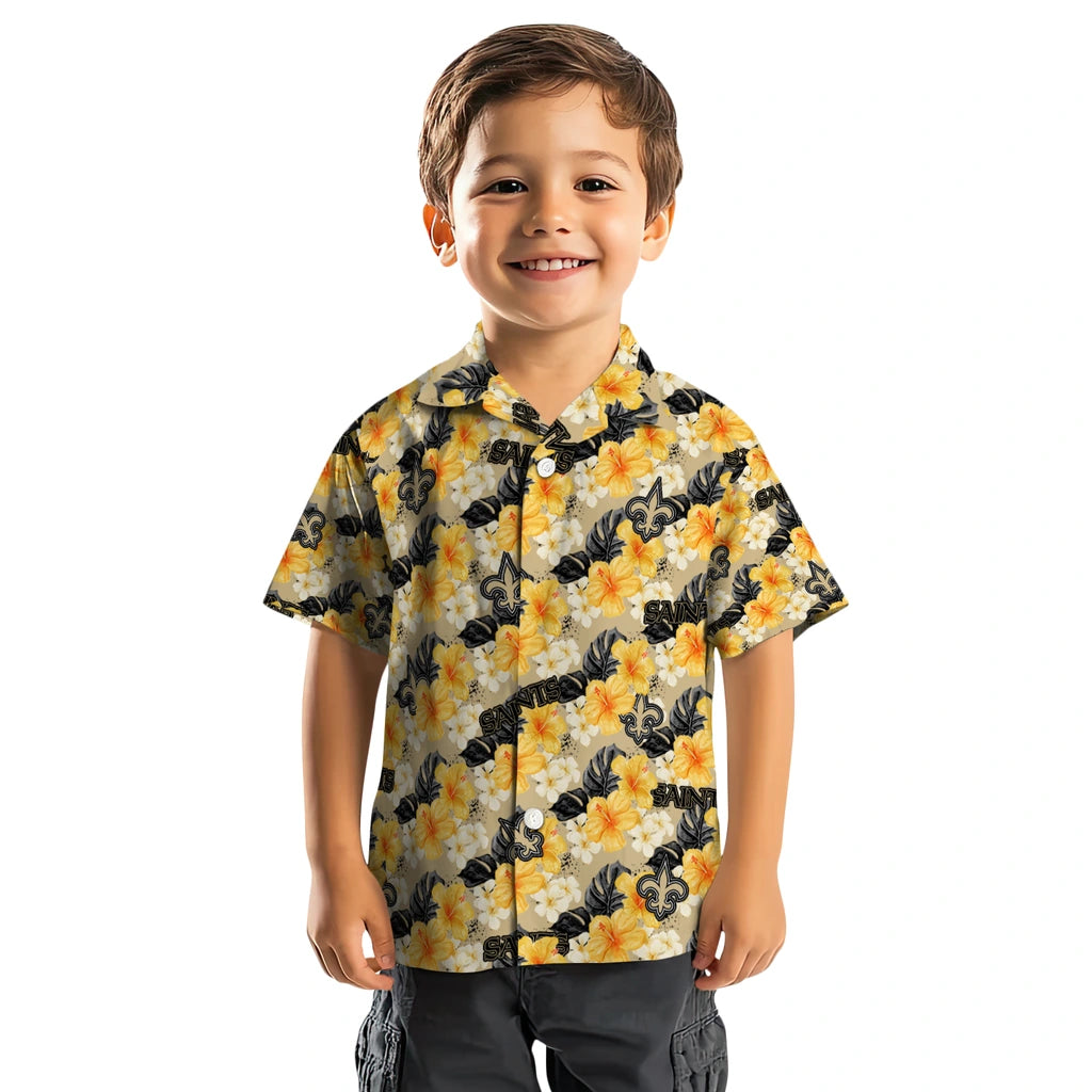 New Orleans Saints Hawaiian Shirt - Hibiscus Tropics | Moonbestprint