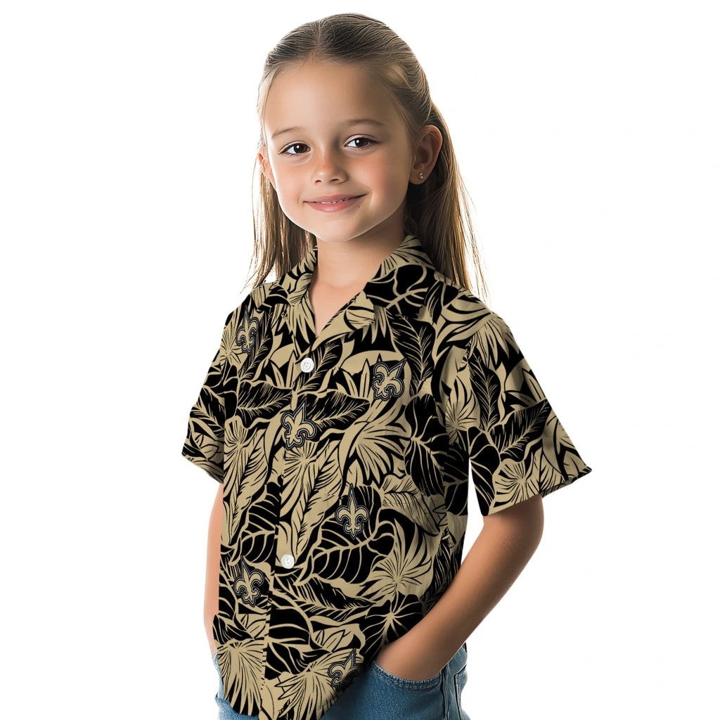 New Orleans Saints Hawaiian Shirt - Monstera Layer | Moonbestprint