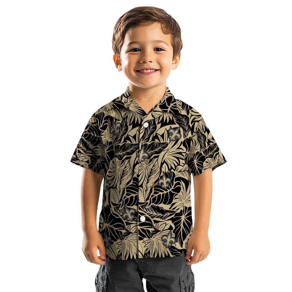 New Orleans Saints Hawaiian Shirt - Monstera Layer | Moonbestprint