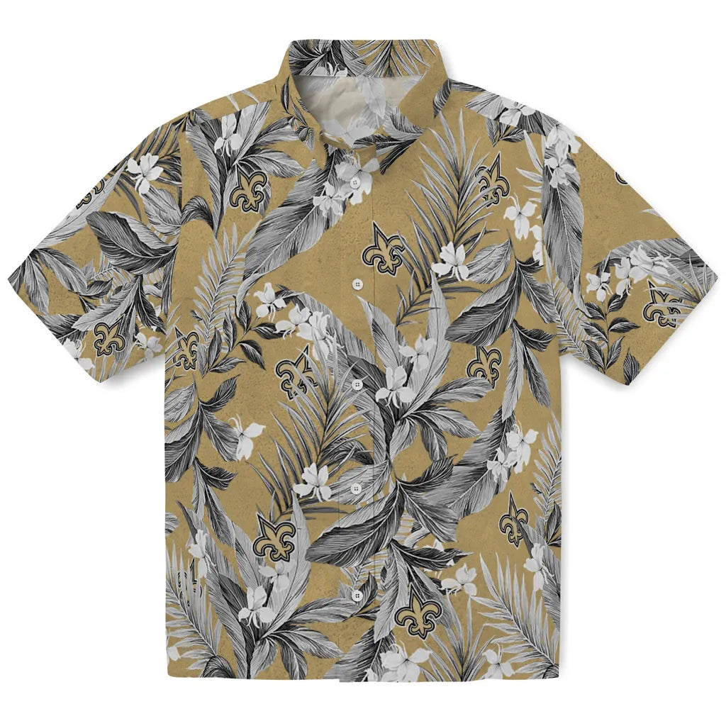 New Orleans Saints Hawaiian Shirt - Palm Leaves | Moonbestprint