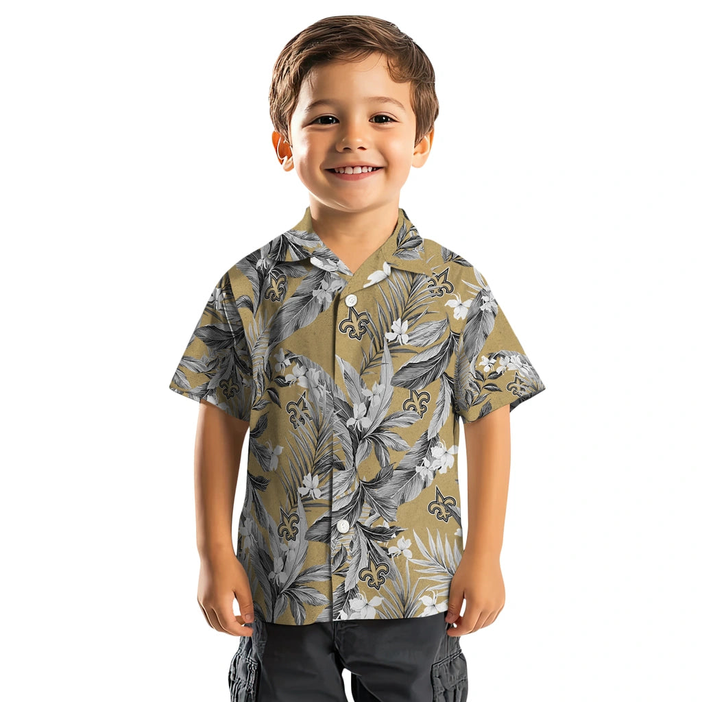 New Orleans Saints Hawaiian Shirt - Palm Leaves | Moonbestprint