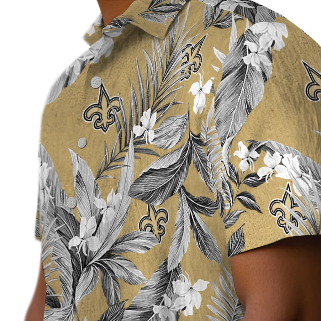 New Orleans Saints Hawaiian Shirt - Palm Leaves | Moonbestprint