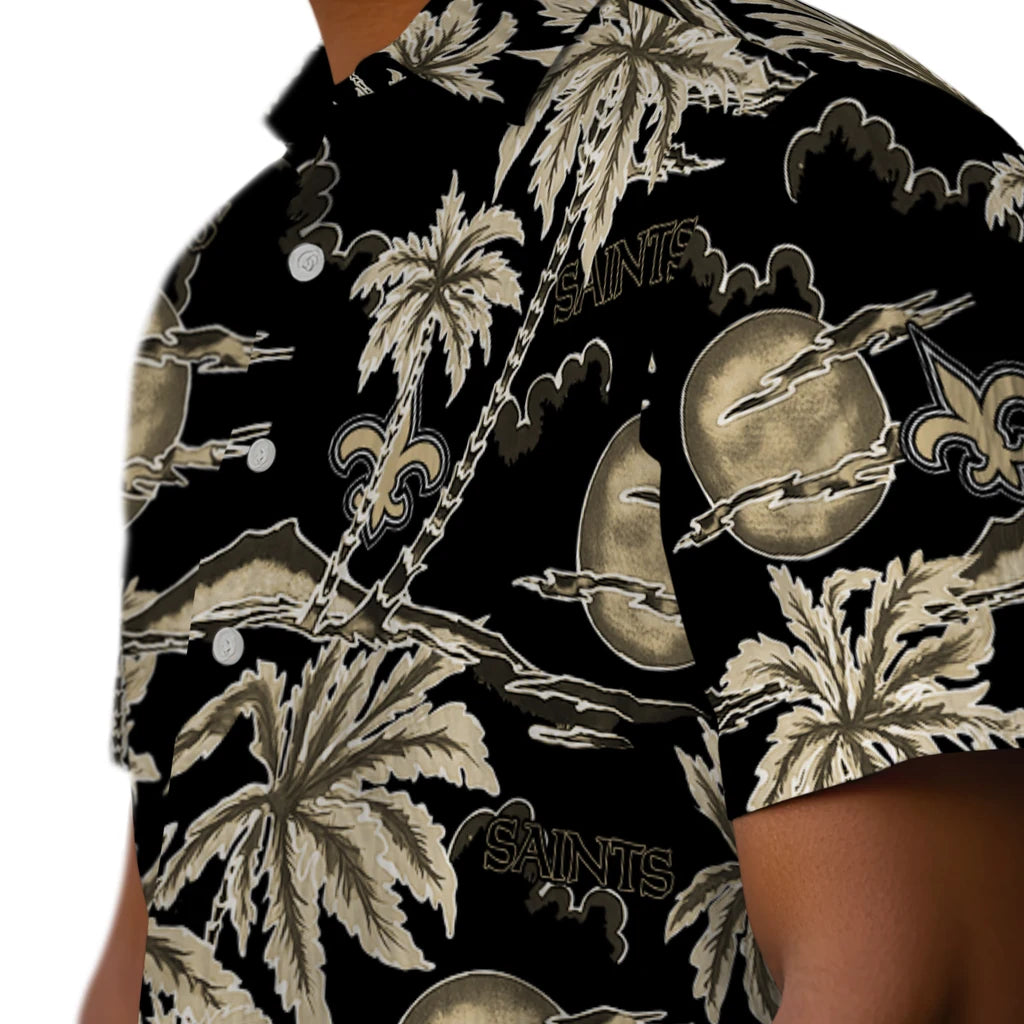 New Orleans Saints Hawaiian Shirt - Palm Sunset | Moonbestprint