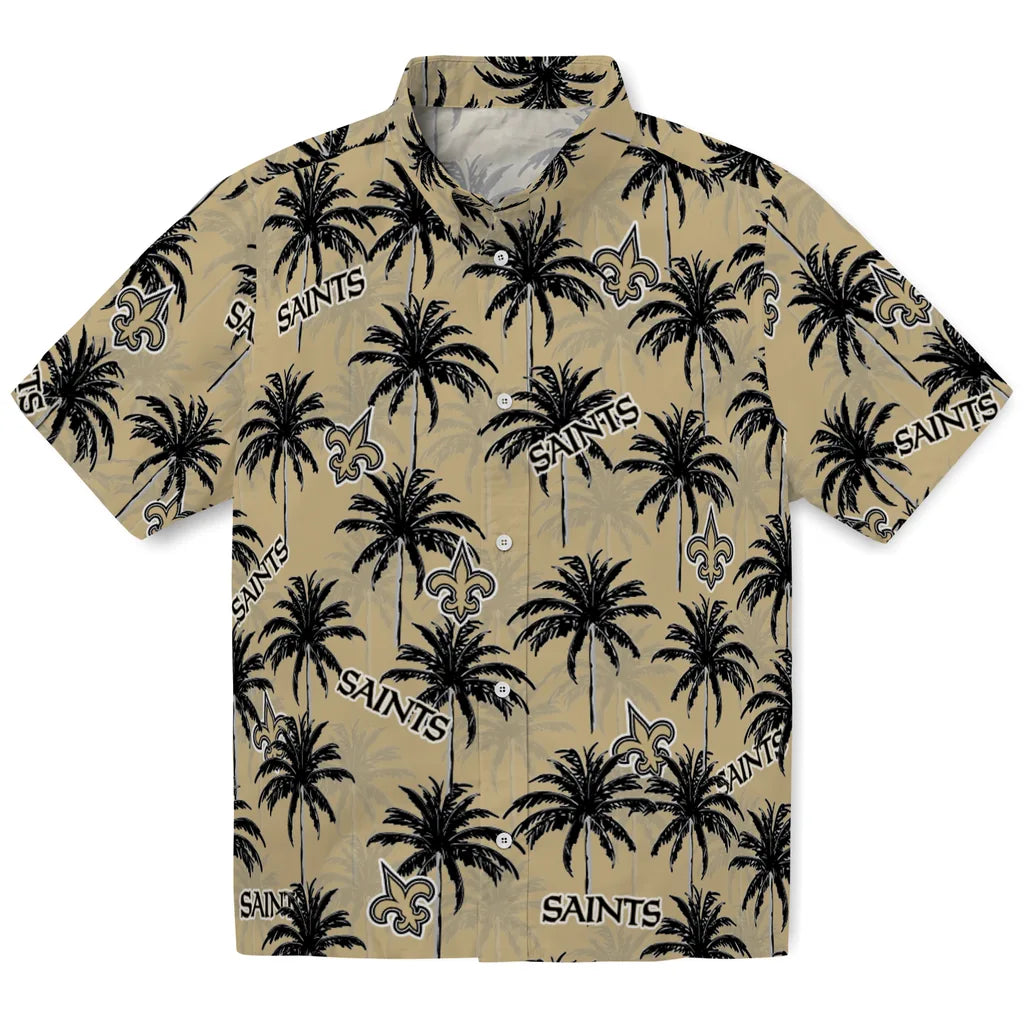 New Orleans Saints Hawaiian Shirt - Palm Tree Motif | Moonbestprint