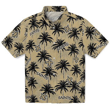 New Orleans Saints Hawaiian Shirt - Palm Tree Motif | Moonbestprint