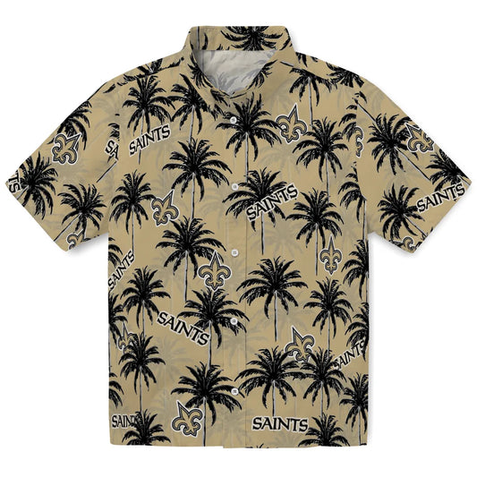 New Orleans Saints Hawaiian Shirt - Palm Tree Motif | Moonbestprint
