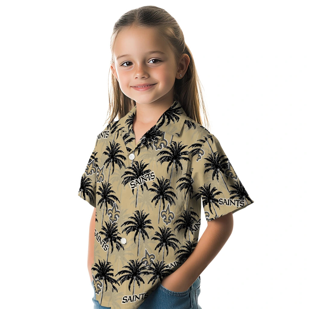 New Orleans Saints Hawaiian Shirt - Palm Tree Motif | Moonbestprint
