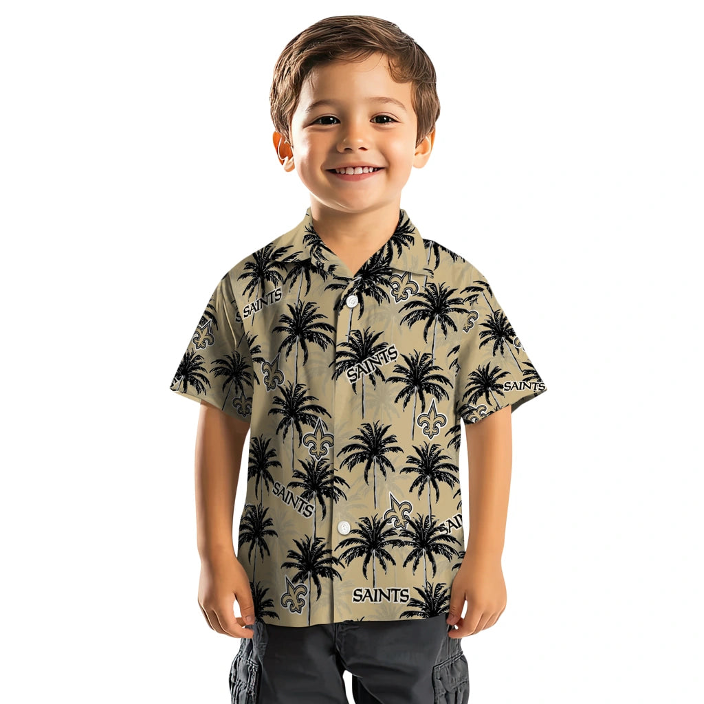 New Orleans Saints Hawaiian Shirt - Palm Tree Motif | Moonbestprint