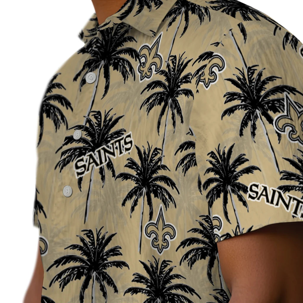 New Orleans Saints Hawaiian Shirt - Palm Tree Motif | Moonbestprint