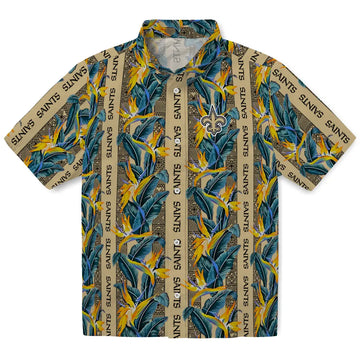 New Orleans Saints Hawaiian Shirt - Paradise Vines | Moonbestprint