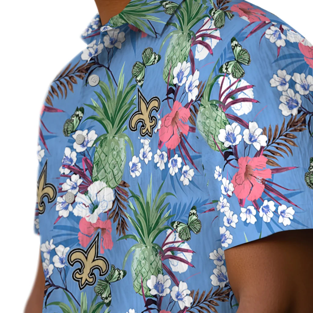 New Orleans Saints Hawaiian Shirt - Pineapple Bouquet | Moonbestprint