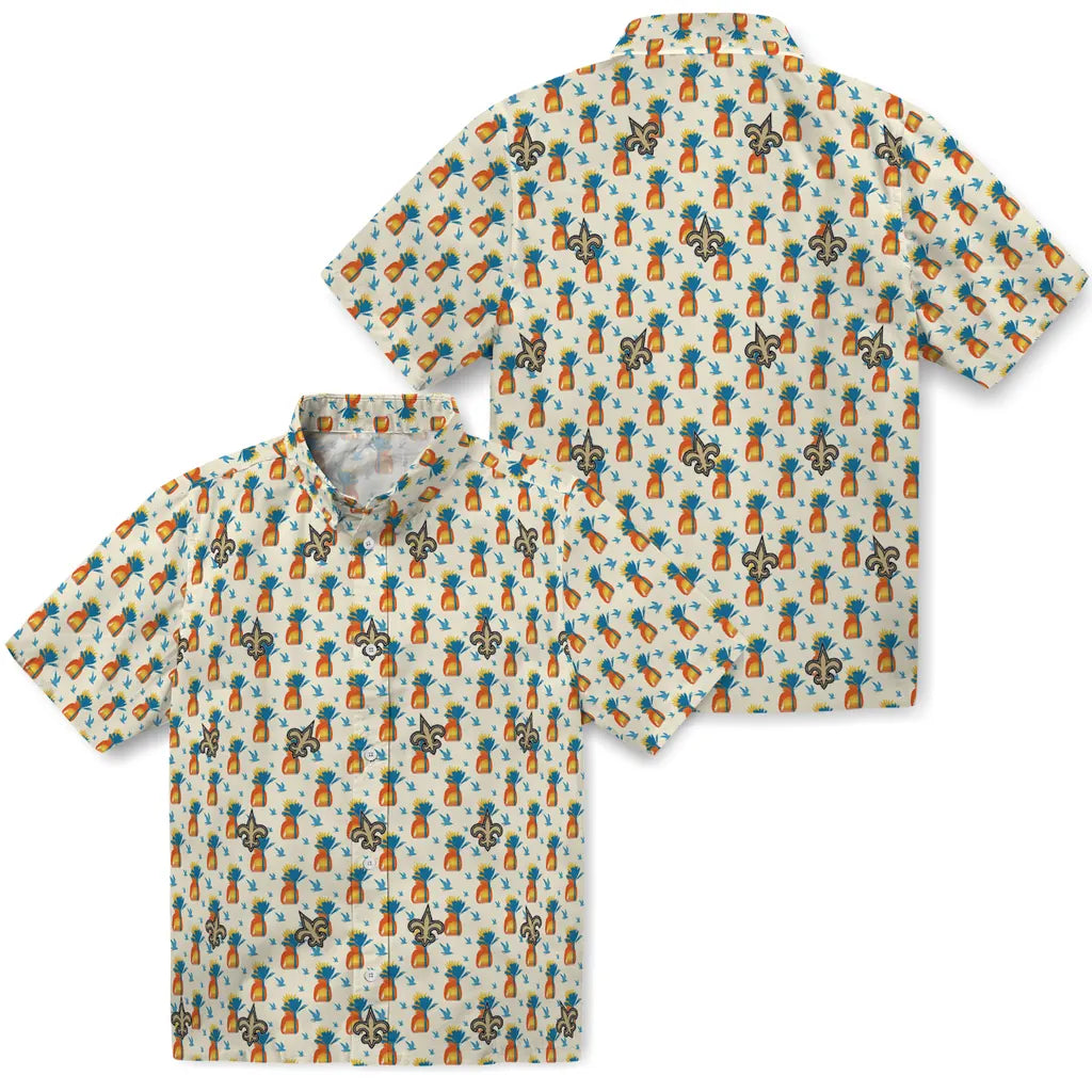 New Orleans Saints Hawaiian Shirt - Pineapple Delight | Moonbestprint
