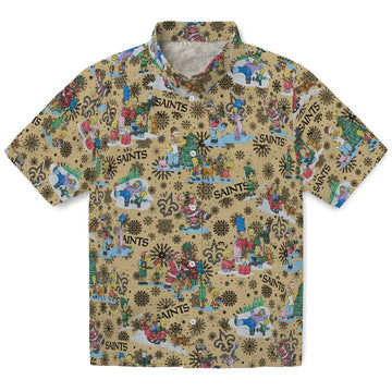 New Orleans Saints Hawaiian Shirt - Simpsons Christmas | Moonbestprint