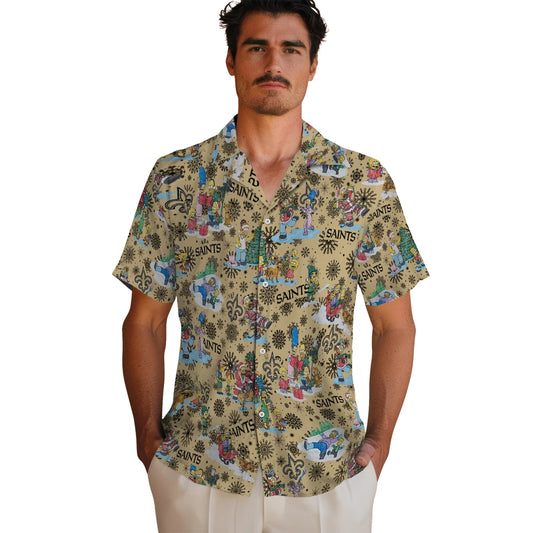 New Orleans Saints Hawaiian Shirt - Simpsons Christmas | Moonbestprint