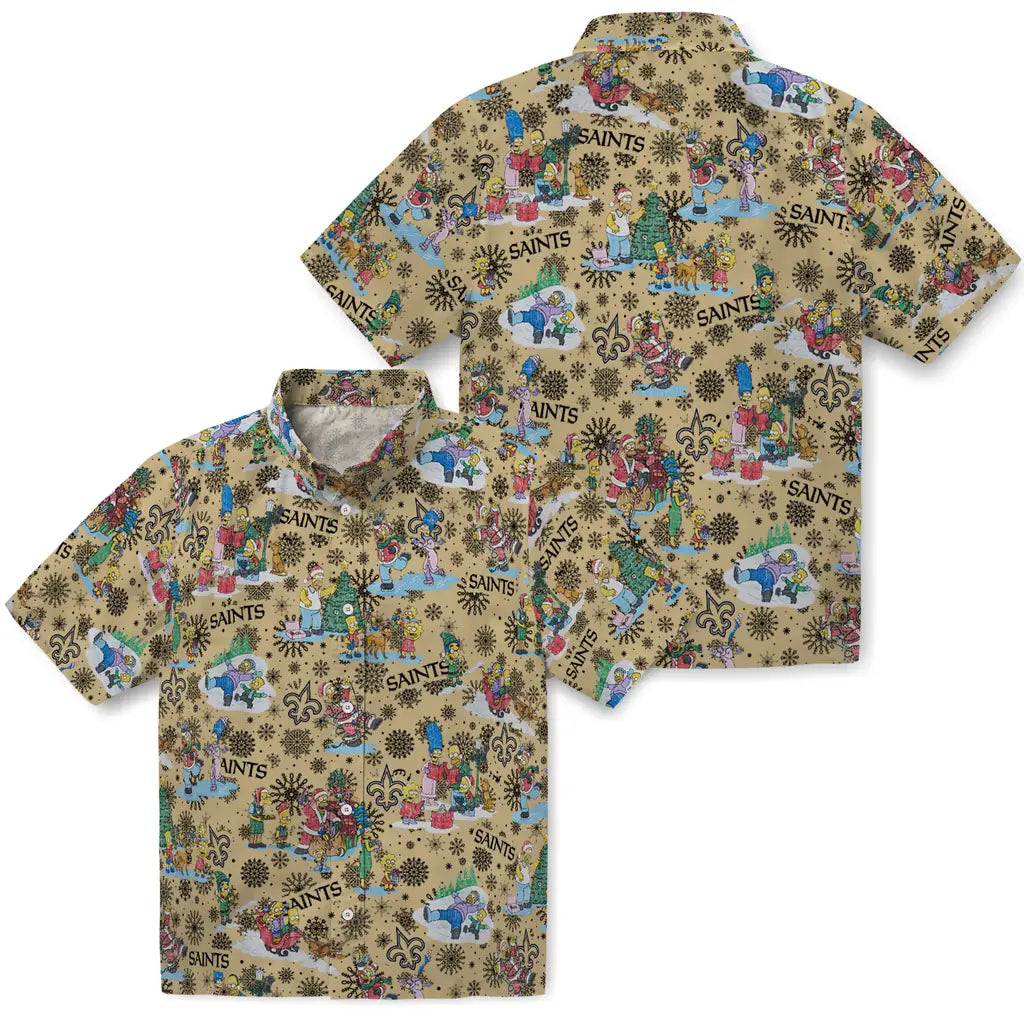 New Orleans Saints Hawaiian Shirt - Simpsons Christmas | Moonbestprint