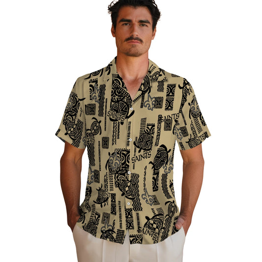 New Orleans Saints Hawaiian Shirt - Turtle Lines | Moonbestprint
