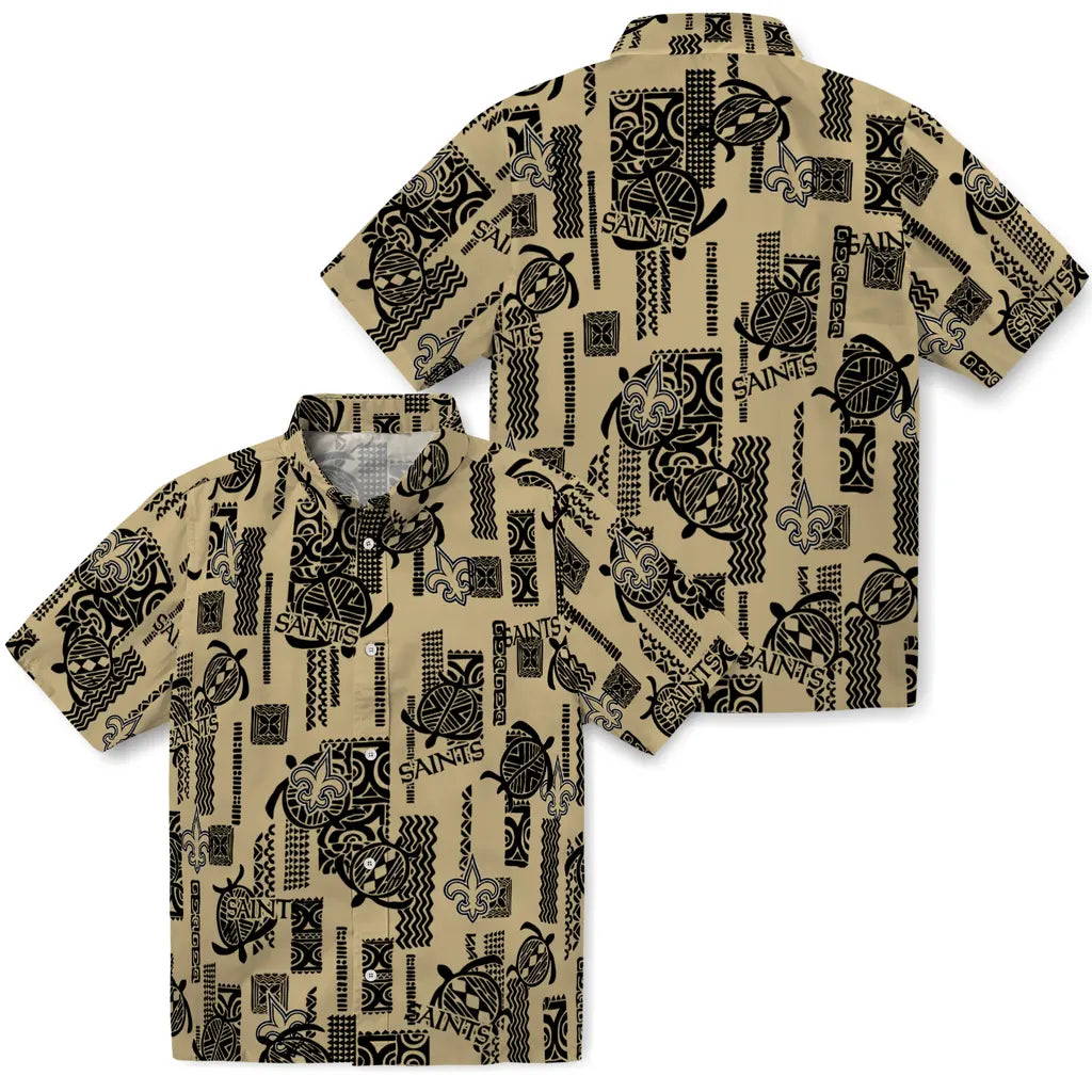 New Orleans Saints Hawaiian Shirt - Turtle Lines | Moonbestprint