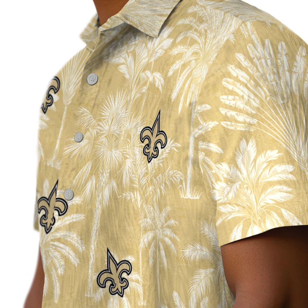 New Orleans Saints Hawaiian Shirt - Vintage Palm Tree | Moonbestprint