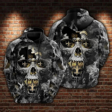 New Orleans Saints Skull NFL 3D All Over Print Hoodie -Moonbestprint
