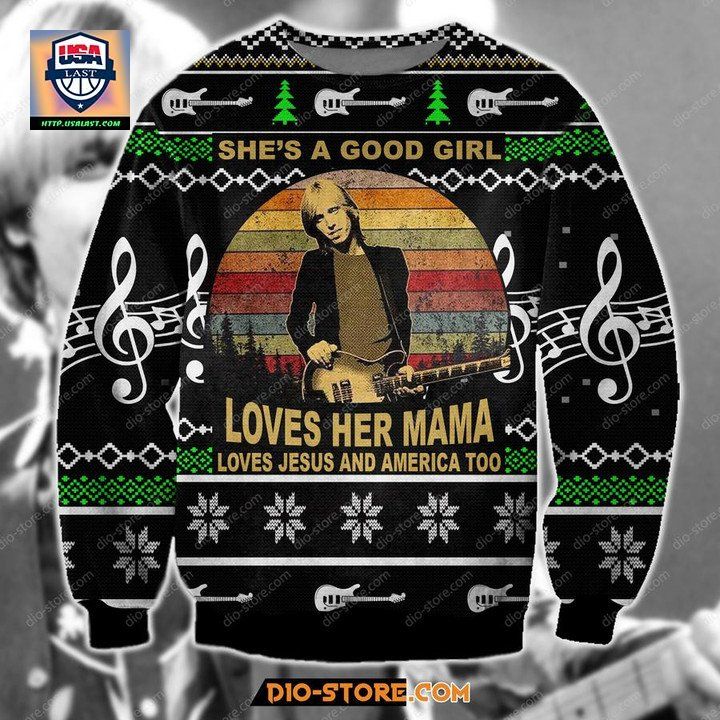 New Tom Petty Shes A Good Girl Loves Her Mama Christmas Sweater ? Usalast