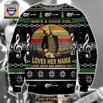 New Tom Petty Shes A Good Girl Loves Her Mama Christmas Sweater ? Usalast