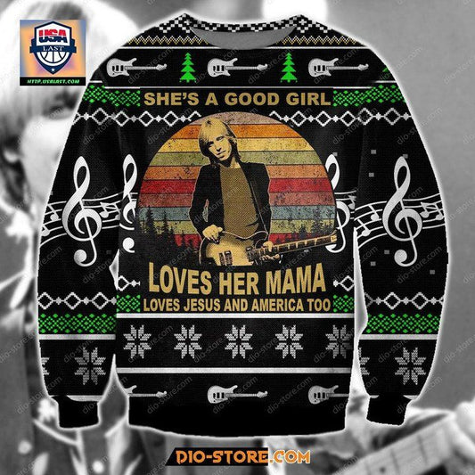 New Tom Petty Shes A Good Girl Loves Her Mama Christmas Sweater ? Usalast