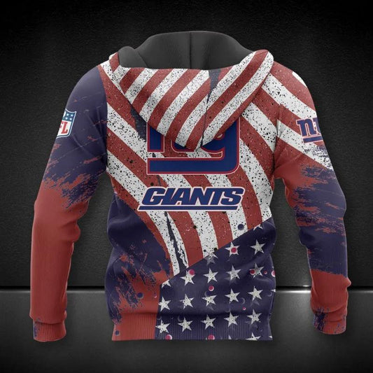 New York Giants American Flag NFL 3D All Over Print Hoodie -Moonbestprint
