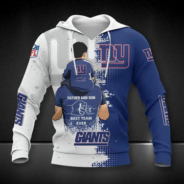 New York Giants Dad And Son NFL 3D All Over Print Hoodie -Moonbestprint