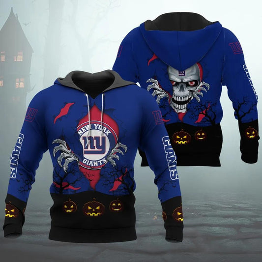 New York Giants Halloween 3D NFL All Over Print Hoodie -Moonbestprint