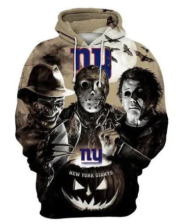 New York Giants Halloween Movie NFL 3D All Over Print Hoodie -Moonbestprint