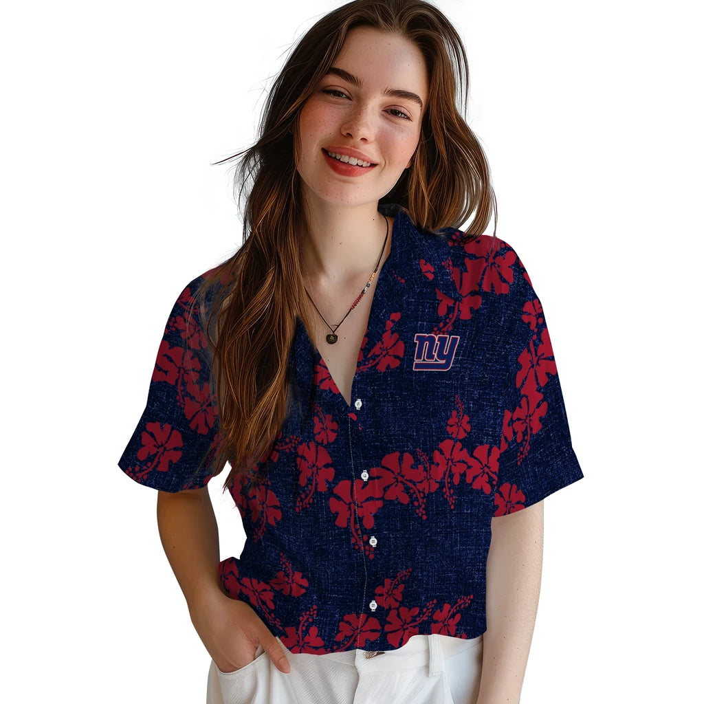 New York Giants Hawaiian Shirt - 50th State Flower | Moonbestprint