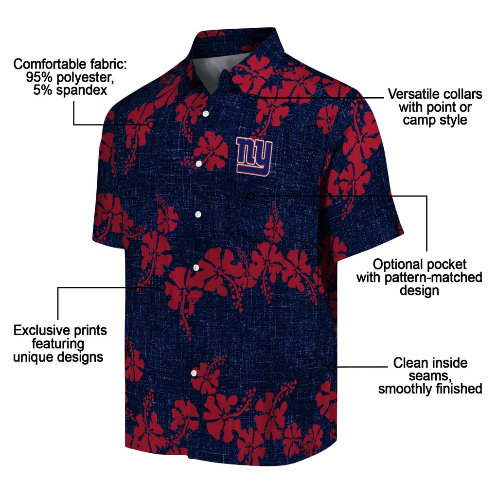 New York Giants Hawaiian Shirt - 50th State Flower | Moonbestprint