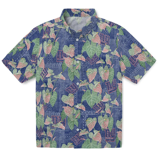 New York Giants Hawaiian Shirt - Anthurium Overlay | Moonbestprint
