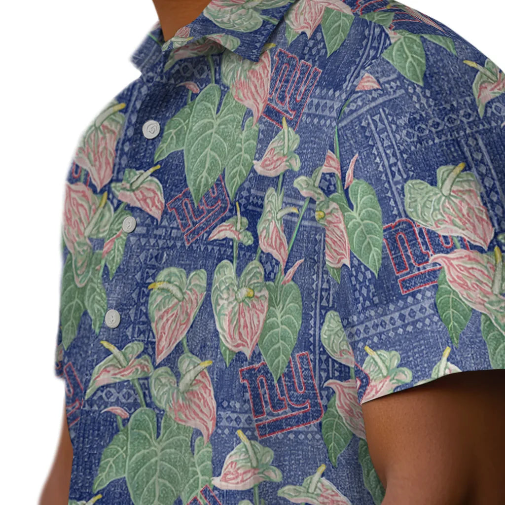 New York Giants Hawaiian Shirt - Anthurium Overlay | Moonbestprint