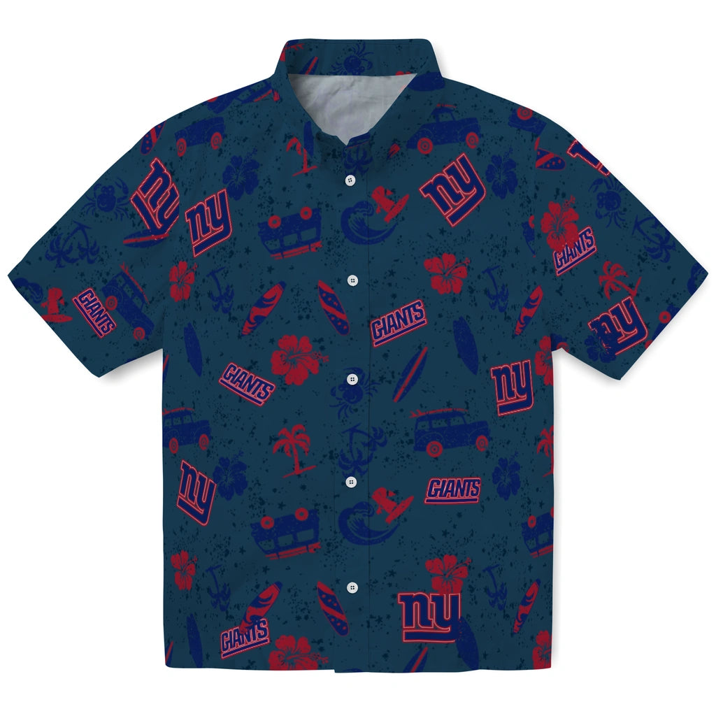New York Giants Hawaiian Shirt - Beach Vibe | Moonbestprint