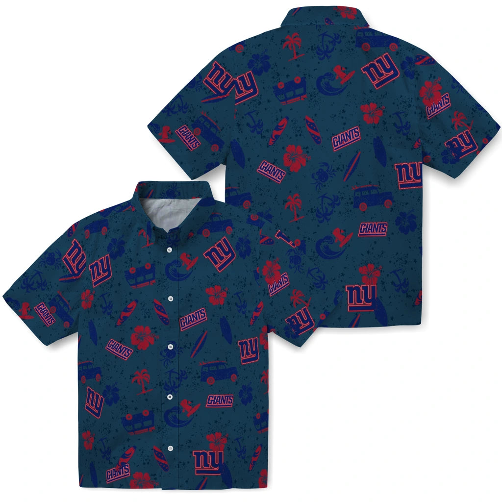 New York Giants Hawaiian Shirt - Beach Vibe | Moonbestprint