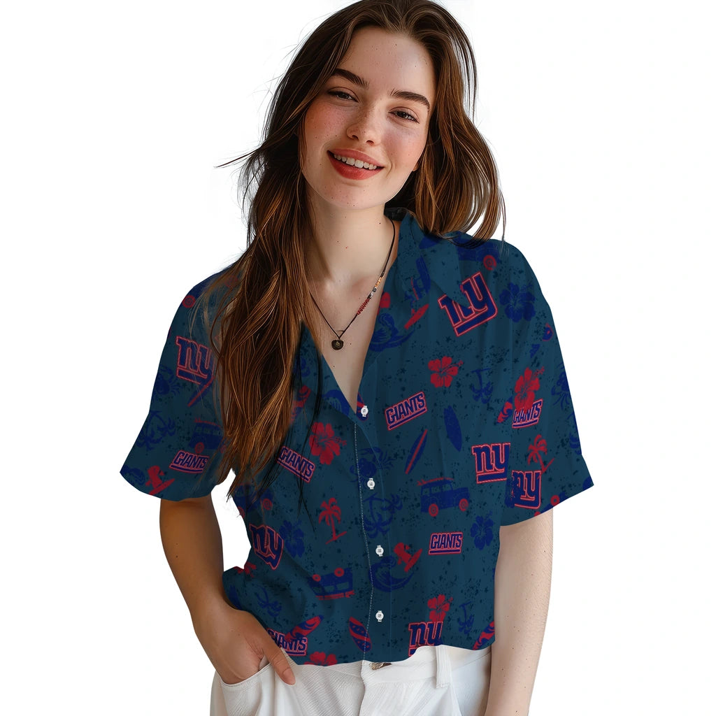 New York Giants Hawaiian Shirt - Beach Vibe | Moonbestprint