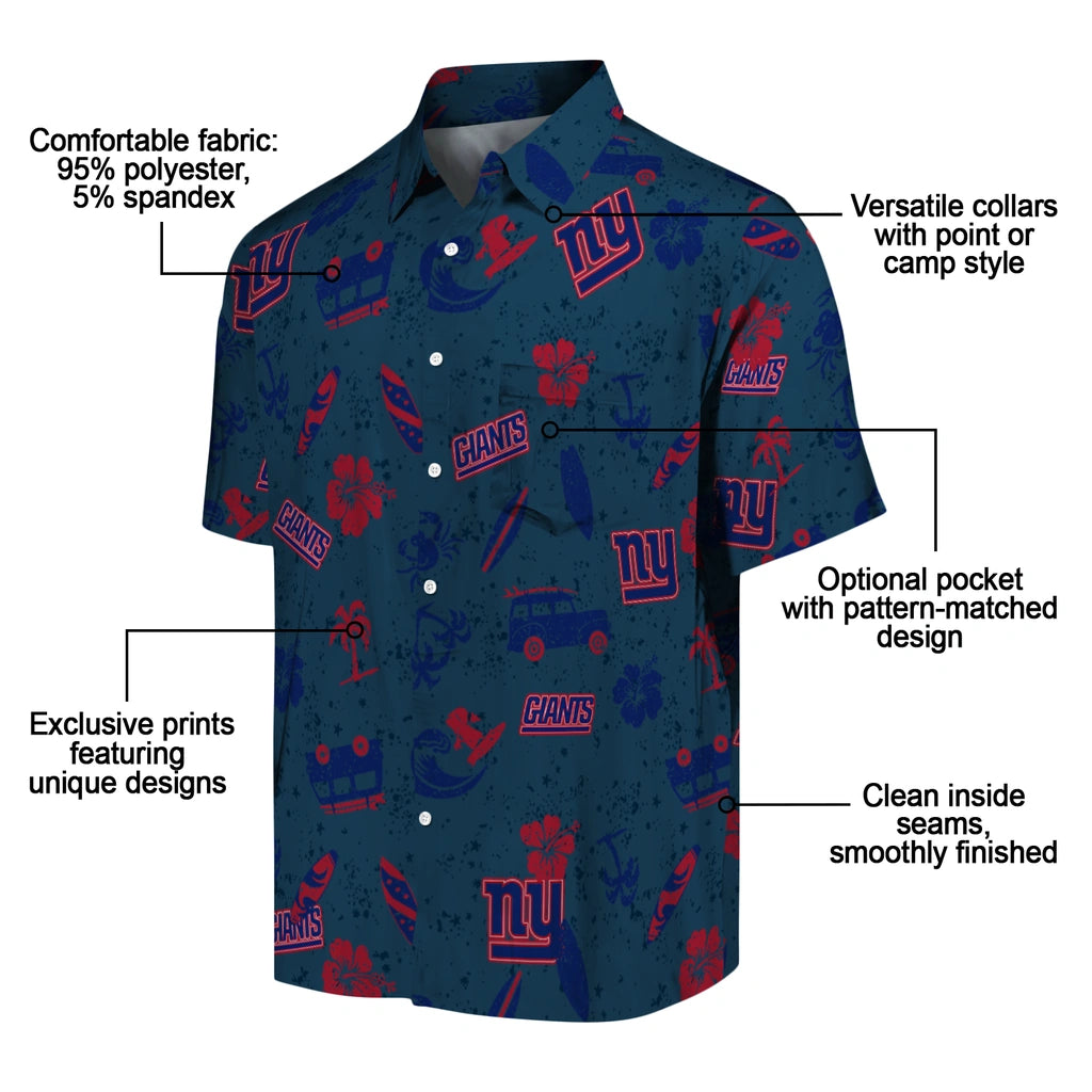 New York Giants Hawaiian Shirt - Beach Vibe | Moonbestprint