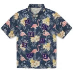 New York Giants Hawaiian Shirt - Flamingo Hibiscus | Moonbestprint