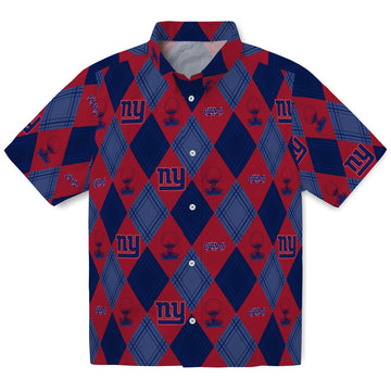 New York Giants Hawaiian Shirt - Golfing Plaid | Moonbestprint