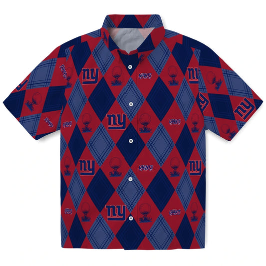 New York Giants Hawaiian Shirt - Golfing Plaid | Moonbestprint