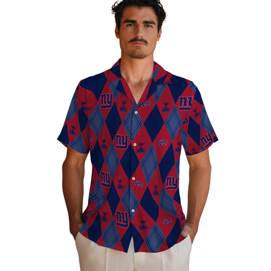 New York Giants Hawaiian Shirt - Golfing Plaid | Moonbestprint